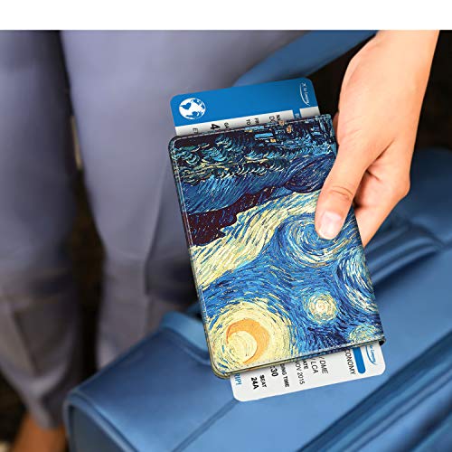 Image of FINTIE Passport Holder, Slim Travel Wallet RFID Blocking Card Case Cover Passport Cover Protector Essentials with Credit Card Slots for Women /Men | Slim