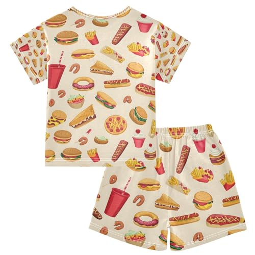 senya Burger Cola Summer Pajamas Set Short Cotton Sleepwear 2 Piece2