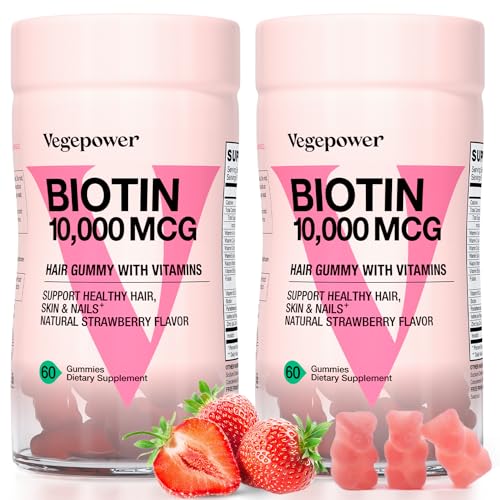 Biotin Gummies 10000mcg Supplements - with Vitamin C, A, D, B-Complex, Folate, Zinc for Women &...