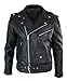 Produktbild Infinity Leather Herren Lederjacke Schwarz Original Rindsleder Quer Reißverschluss Motorradjacke Brando Biker Echtleder Jacke - XL
