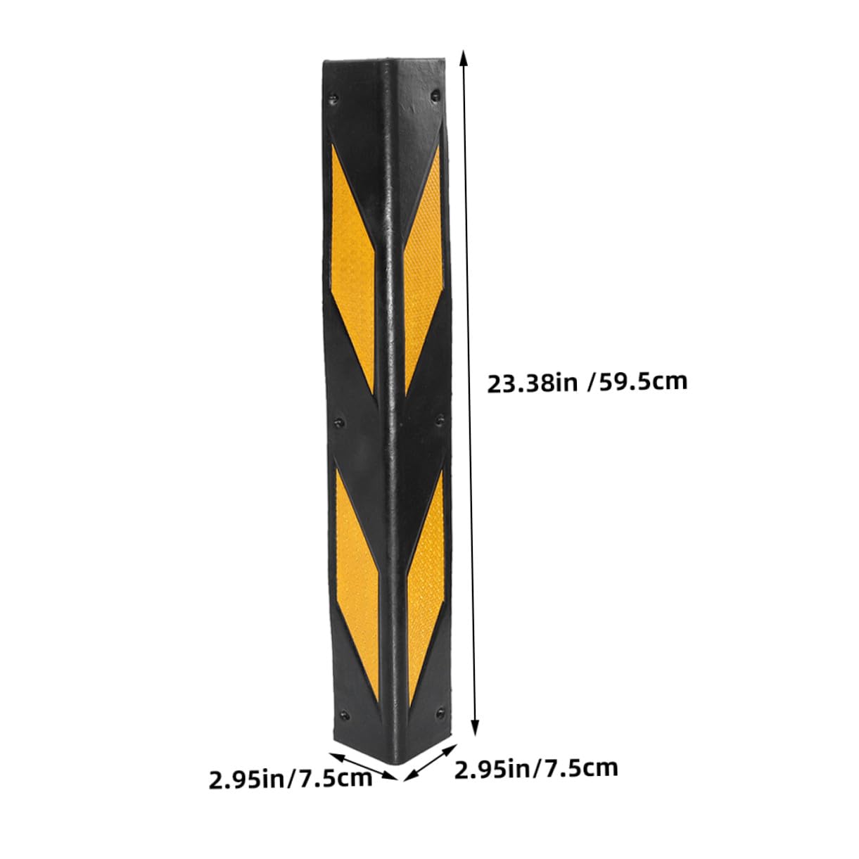 Protections d'angle en Caoutchouc Noir Bandes Réfléchissantes, 4pcs pour Murs de Garage et Piliers, Sécurité Anti-Chocs Parkings et Zones à Fort Trafic