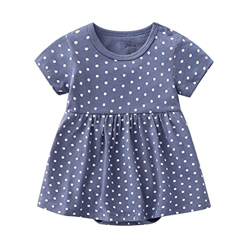 Zanie Kids Baby Girls Summer Dress 100% Cotton Easter Clothing Short Sleeves