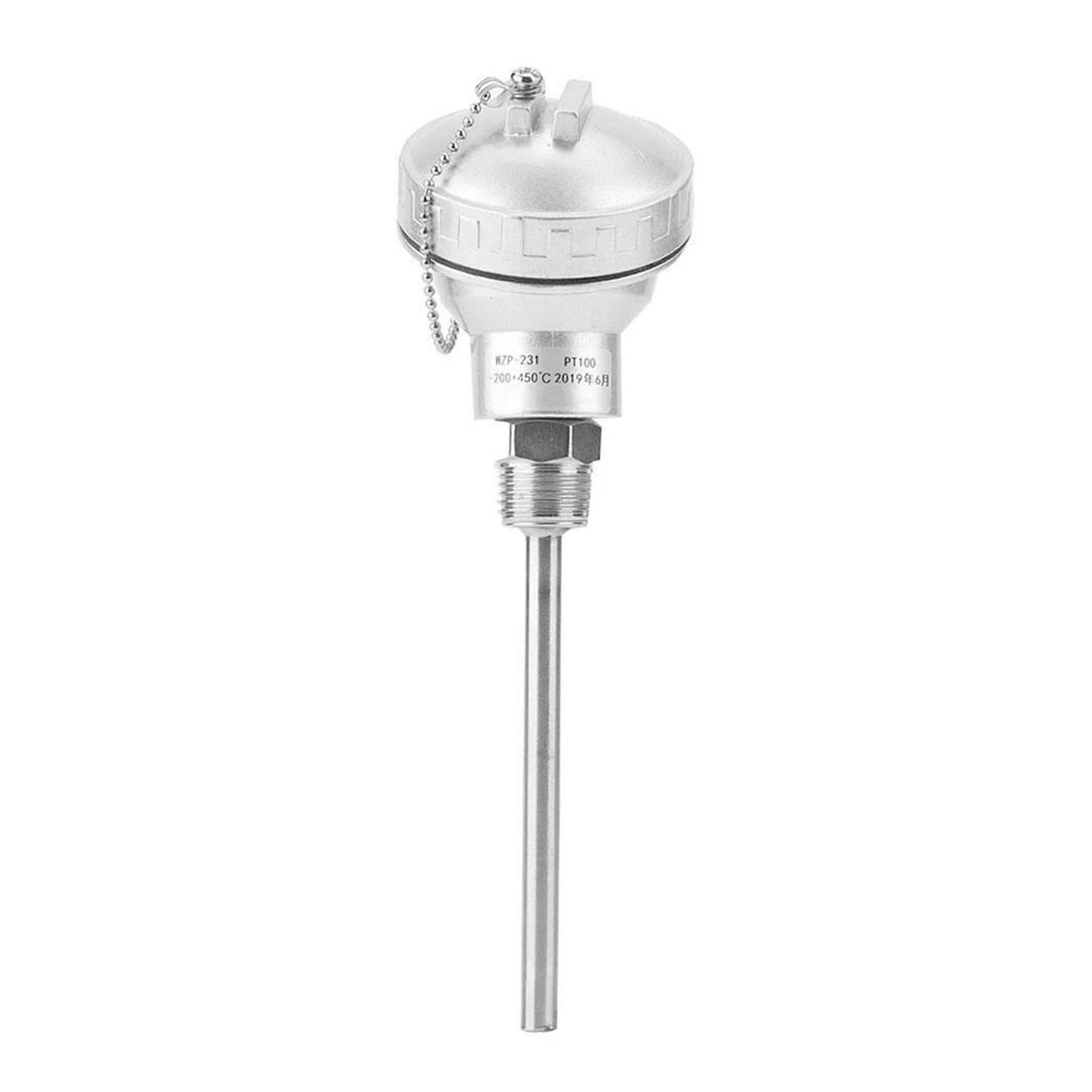 Sensor de temperatura RTD PT100, cabezal de terminal de termopar con rosca NPT de 1/2" de acero inoxidable(50mm)