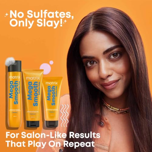 Image of Matrix Mega Smooth Sulfate-free Shampoo with Squalene and Bonding Blend for Gentle Cleansing and Bond Repair| Smoothens Hair | Safe for Chemically Treated Hair 200ml