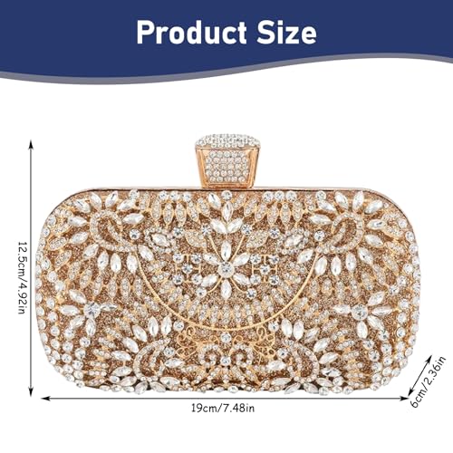Sac de soirée en or et strass cadeau idéal pour mariée - 6