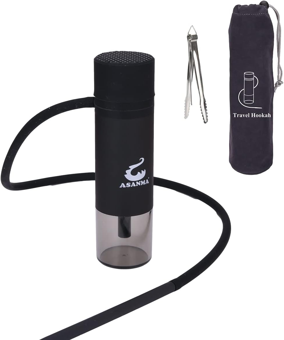 ASANMA Car Hookah, Portable Hookah Set Travel Hookahs Small Mini Hookahs Shisha for Car Outdoor Travel Shisha Sheesha Narguiles Smoking