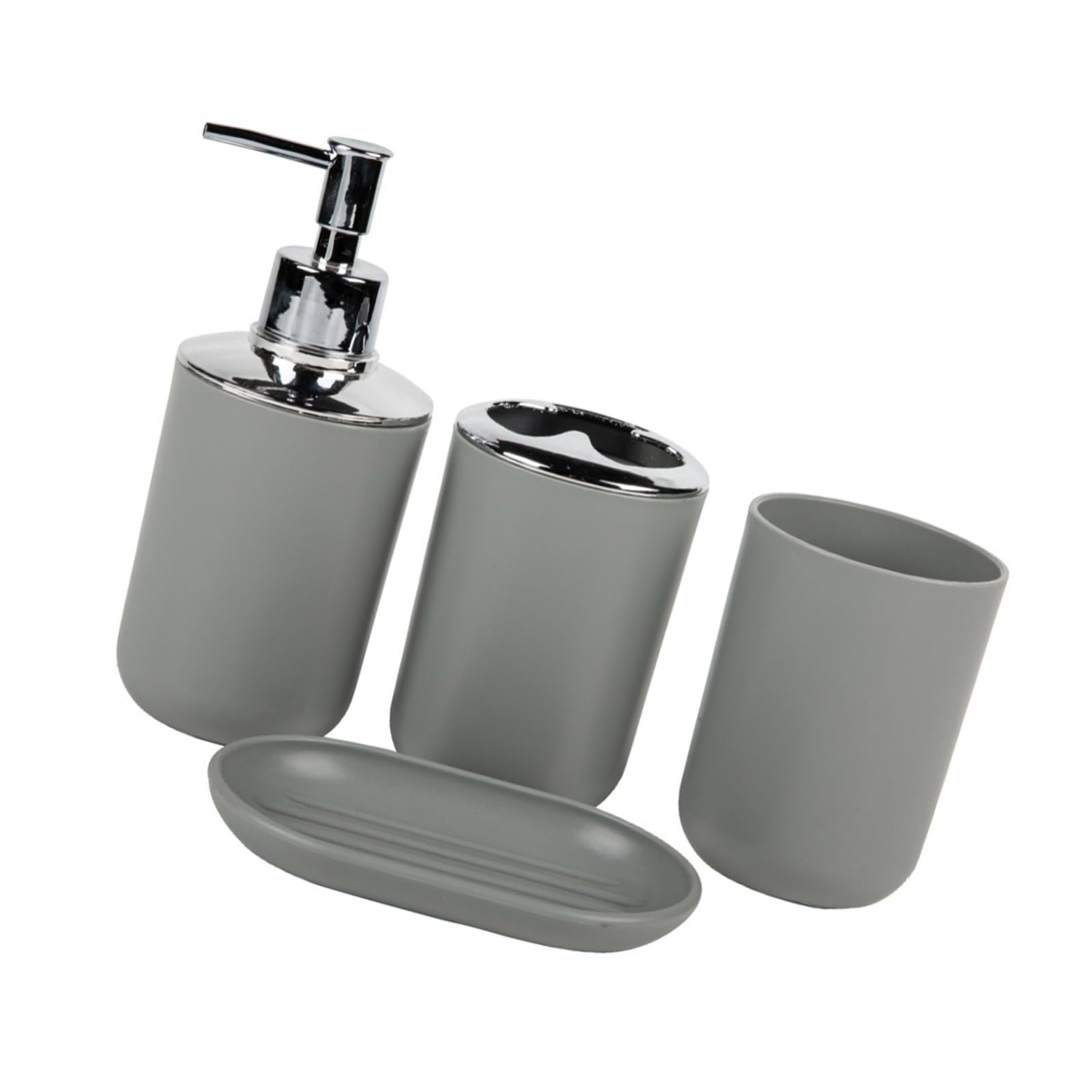 Beimus Bathroom Accessories Set 4Pcs Soap, Toothbrush Holder, Tray for Countertop Decoration Bathroom Countertop Storage Tray