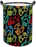 TIBAOLOVER Kids Laundry Basket Baby Hamper Toy Storage Bin for Boys Room Decor Baby Nursery Hamper Gift Baskets for Bedroom Bathroom(Game)