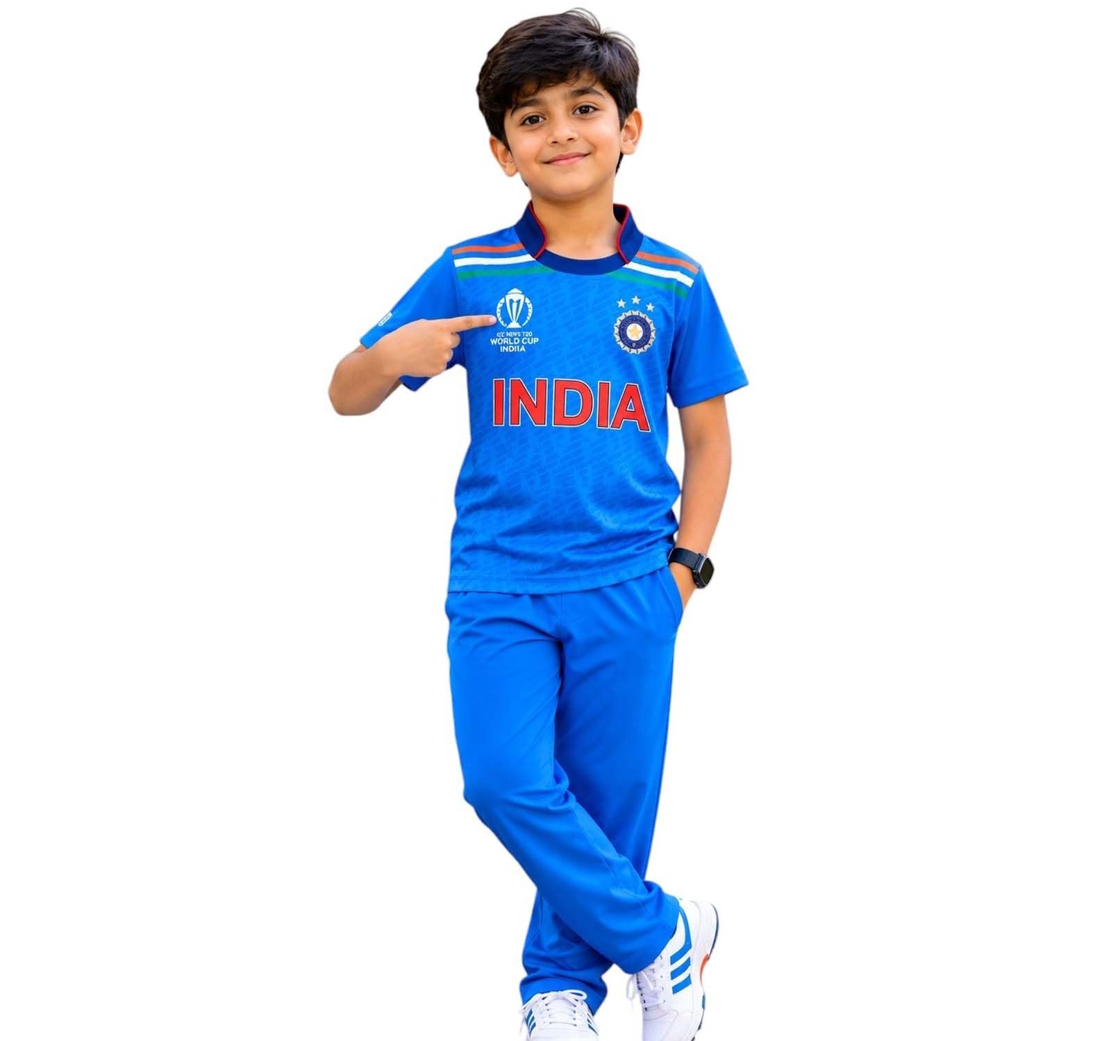 Indian cricket dress for kids | team cricketer boys sports fancy dress costume-image-30