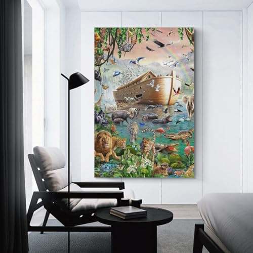 Peinture sur toile décoration murale affiche animale format 50x75cm pour chambre - 3