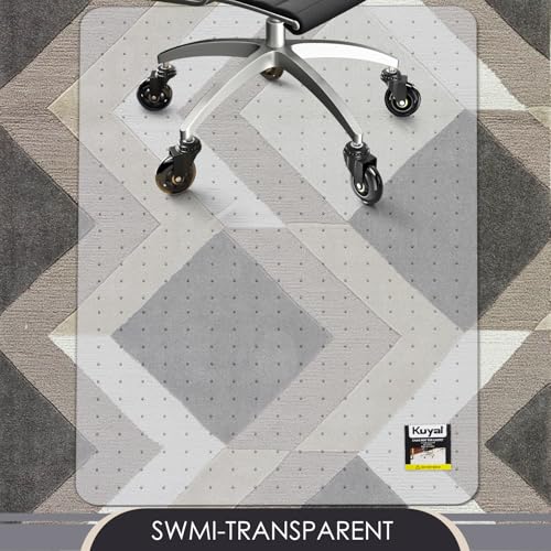 Image of Kuyal Office Chair Mat for Carpet, 2 Pack 48x 60 Clear Heavy Duty Computer Chair Mat, Under Desk Protector Carpeted Floors Mat, Easy Chair Movement,Ship Flat