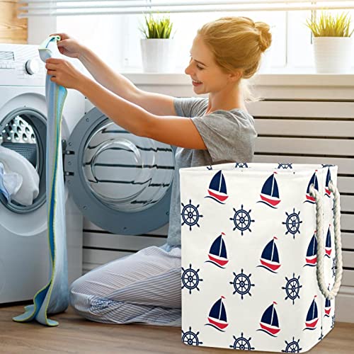 Panier à linge imperméable voilier et gouvernail avec poignées solides - 7