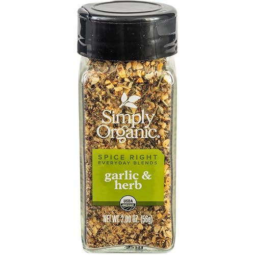 Simply Organic Spice Right Everyday Seasoning Blends, Garlic & Herb, 2 Ounce