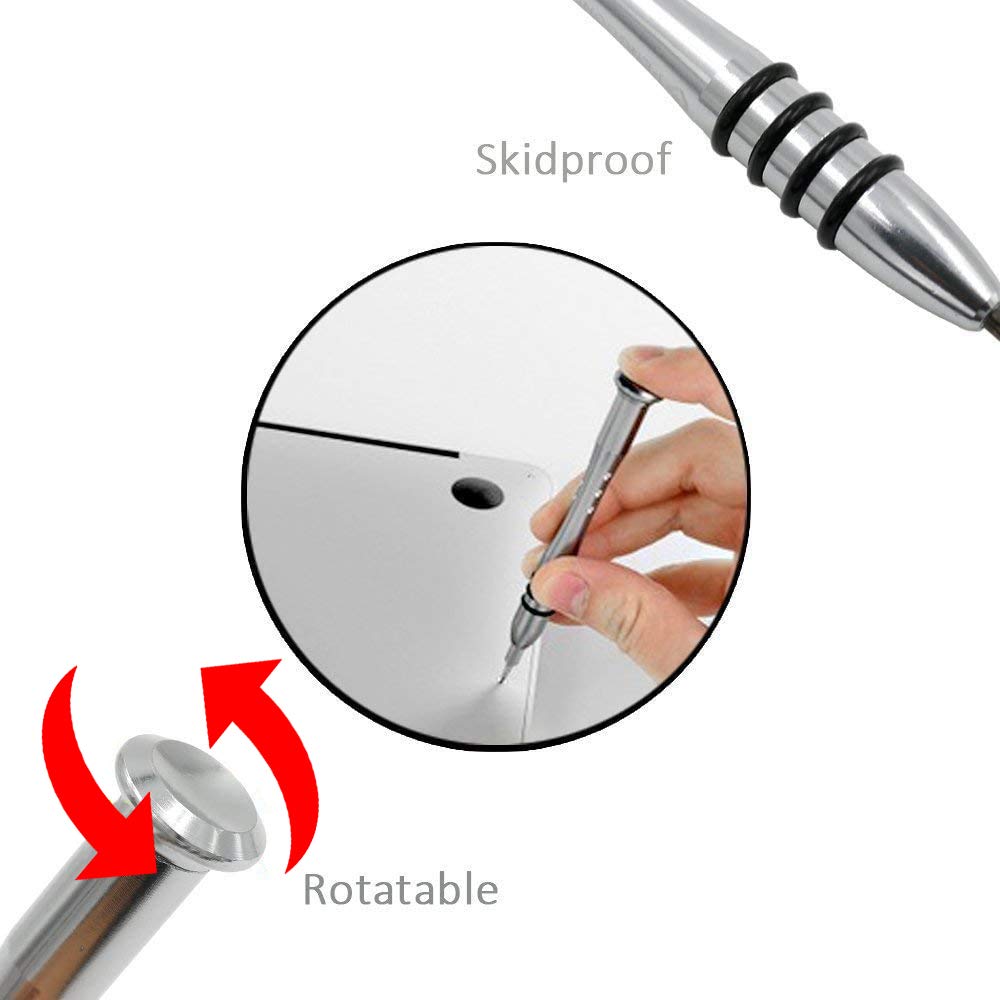 YOLLIT 4 x Rubber Case Feet with Bottom Case Replacement Screws Screwdriver Kit for Apple MacBook PRO A1278 A1286 A1297 13 15 17inch (Not for Retina Display)