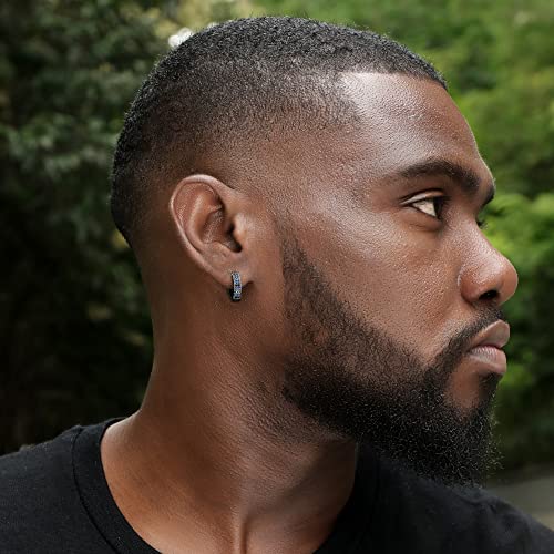 HELLOICE Hoop Earrings Iced Out Cubic Zirconia Huggie Cartilage Cuff Diamond Hypoallergenic Round Circle Earrings Hoop Earrings 5A CZ Stones Lightweight for Men4