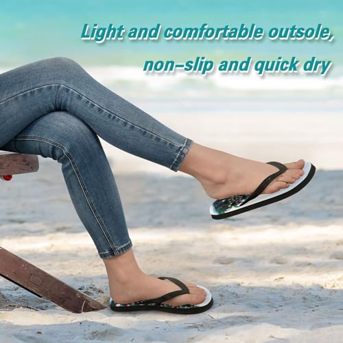 Burbuja Christmas Tree Flip Flops for Women Men, Soft Thong Sandals Rubber Slippers for Pool Beach Essentials4