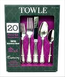 Stainless Steel 20 Piece Flatware/Silverware Set Extra Thick-18/10 Towle (Emerson) Service For 4