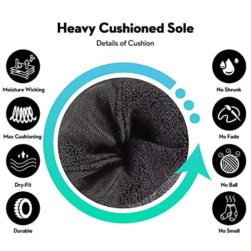 Heatuff Mens Moisture Wicking Heavy Cushion Crew Socks, Reinforced Heel & Toe Durable Socks4