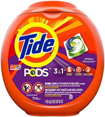 Tide PODS Liquid Laundry Detergent Pacs, Spring Meadow, 72 count