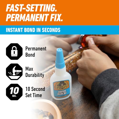 Gorilla Super Glue XL, Clear, All Purpose, 25 g | Fast Setting Liquid Adhesive, Bonds Wood, Metal, and Ceramics, Perfect for Projects and Repairs - image 2