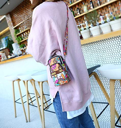Fashion Sports Shoulder Bag Mini Wrist Purse Armband Bag Universal Phone Holder Pouch Case For Iphone/Samsung/Lg/Moto/Black Berry/Sony/Htc/Nexus/Nokia/Lumia/Huawei And So On. (Pink Flower) #TOP6