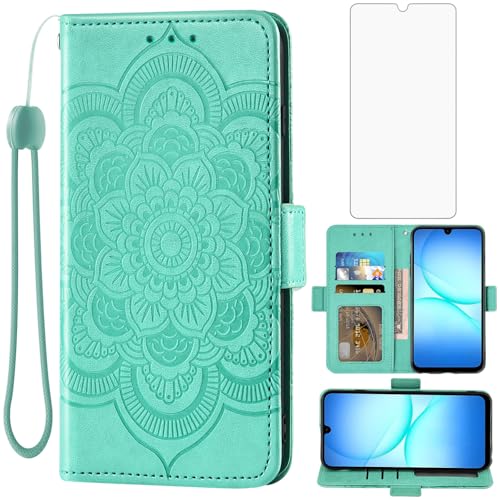 Accessoires Samsung Galaxy A17 5G étui portefeuille cuir et protège-écran verre trempé Asuwish A17