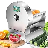 Newhai Electric Vegetable Slicer, Commercial Fruit Slicer 0-0.5'' Thickness Adjustable, Stainless Steel with Maual Mode & Complimentary Blades,...