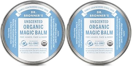Dr. Bronner's - Organic Magic Balm - Baby Unscented, Made with Organic Beeswax & Hemp Oil, Moisturizes & Soothes Hands, Face & Body (2 oz, 2-Pack)
