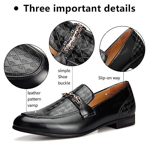 Image of Meijiana Men's Fashion Classic Microfiber PU Leather Loafers and Weeding Dress Shoes for Men
