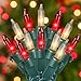 Hopolon Red and Warm White Christmas Lights，2PACK 50Count 13FT Mini Lights Connectable Christmas String Light Xmas Tree Light Incandescent Plug in Waterproof for Home Yard Party Wedding Holiday Decor