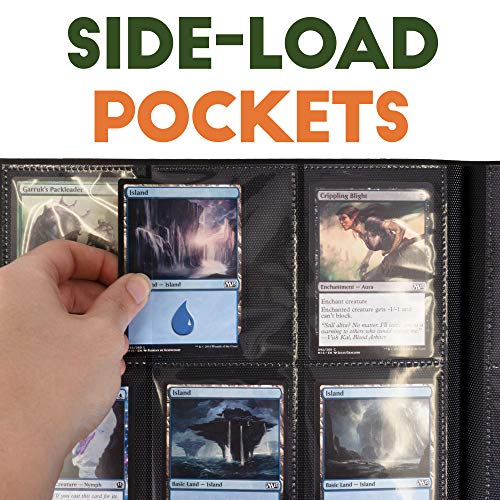Citadel Collectibles Display Album, Black, 40 Acid-Free Pages, Compatible with Major Trading Card Games, Includes Sideboard Pockets for Stability