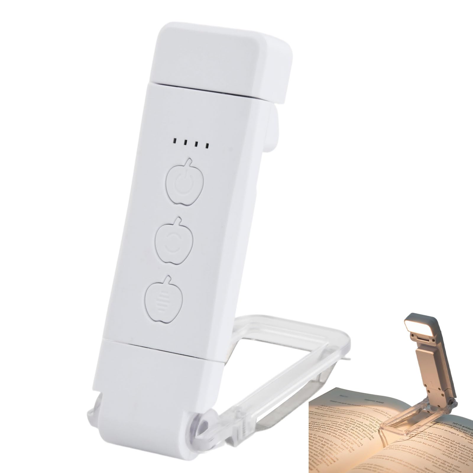 Book Light, Reading Lights Lamp Clip on Books, USB Rechargeable, 3 Eye-Protecting Modes, 5 Brightness & Stepless Dimming, Long Battery Life, Flexible Reading Lamp for Readers