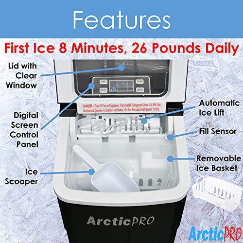 Máquina portátil de hielo digital ArcticPro 26 lb día miniatura 2