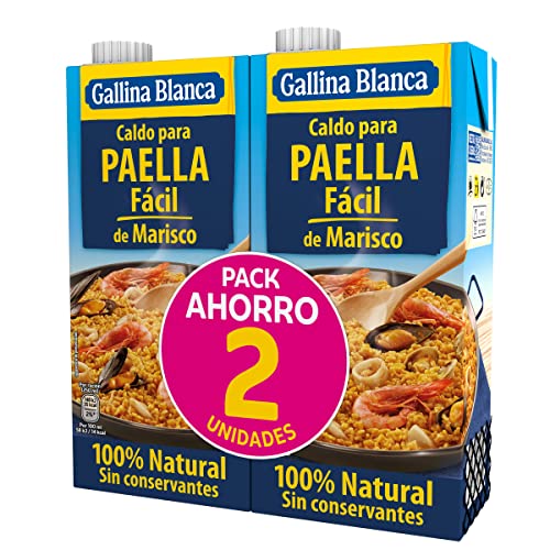 Gallina Blanca - Caldo para Paella Fácil de Marisco 100% Natural - 1L (Paquete de 2)