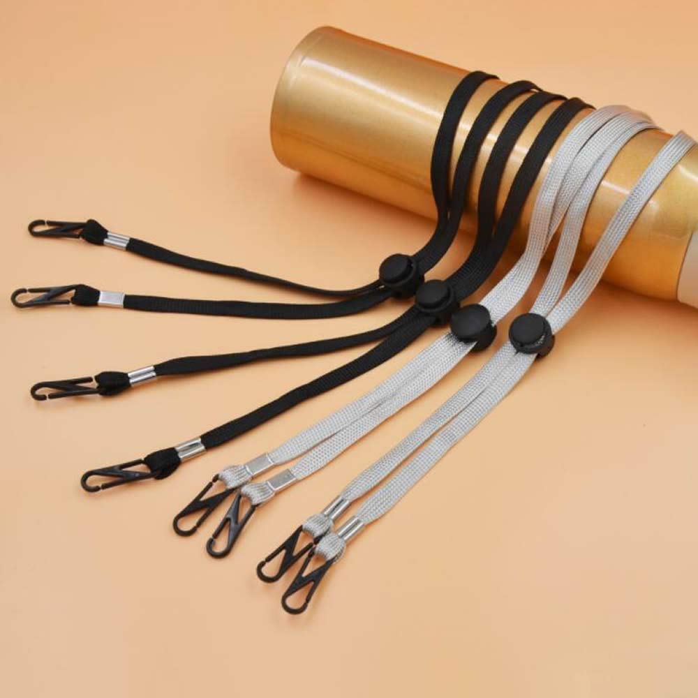 WSERE 20pcs Adjustable Hat Chin Strap Replacement Windproof Removable Hat Chin Cord with Spring Loaded Stop Cord Lock for Fishing Boating Camping Golfing Travel All Outdoor Activities, Black & Grey