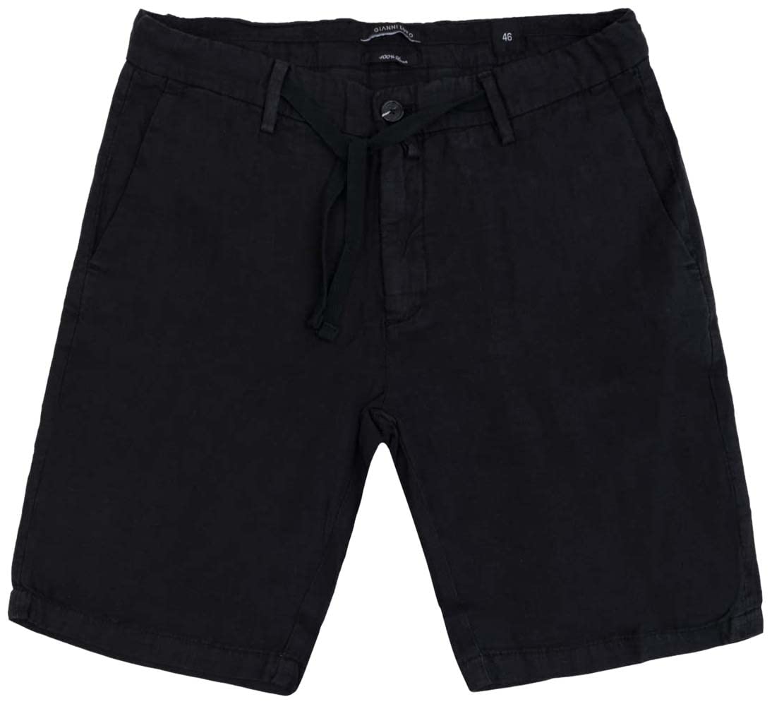 GIANNI LUPOMen's Morris Casual Shorts, Black, 44