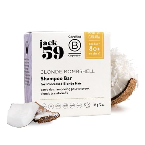 Jack59 Barra de champú para cabello procesado, champú en barra con néctar de agave y leche de coco, champú natural, barras de champú vegano para