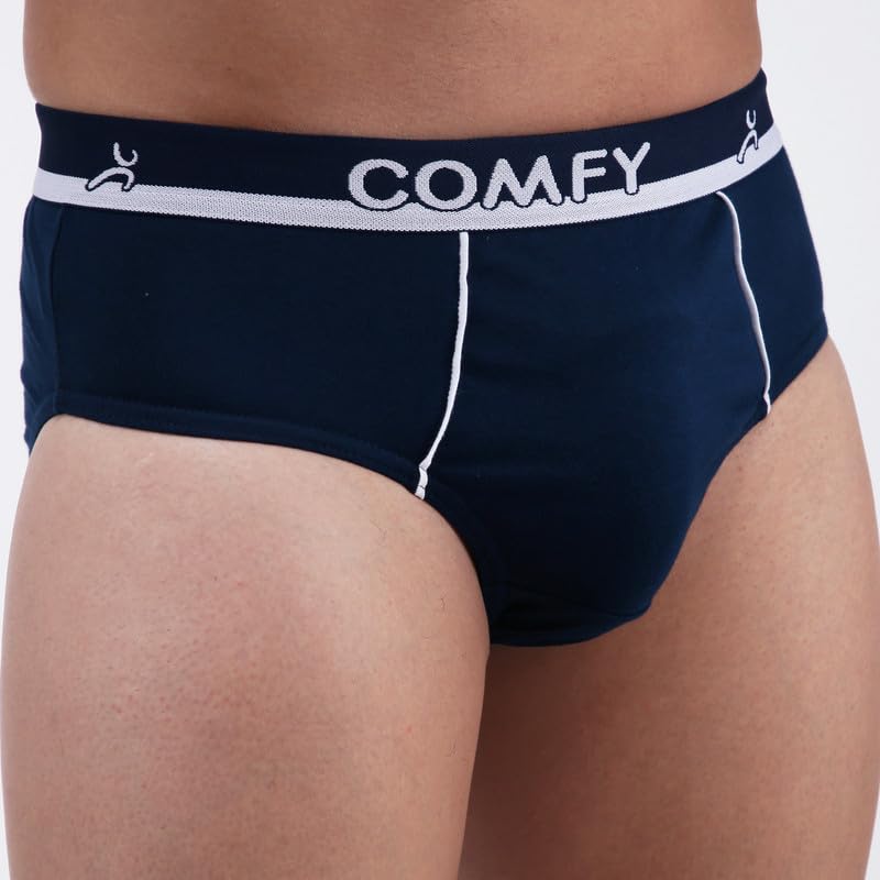 Image of Amul Comfy Men's Solid Cotton Briefs with Soft Waistband (Color Airforce)