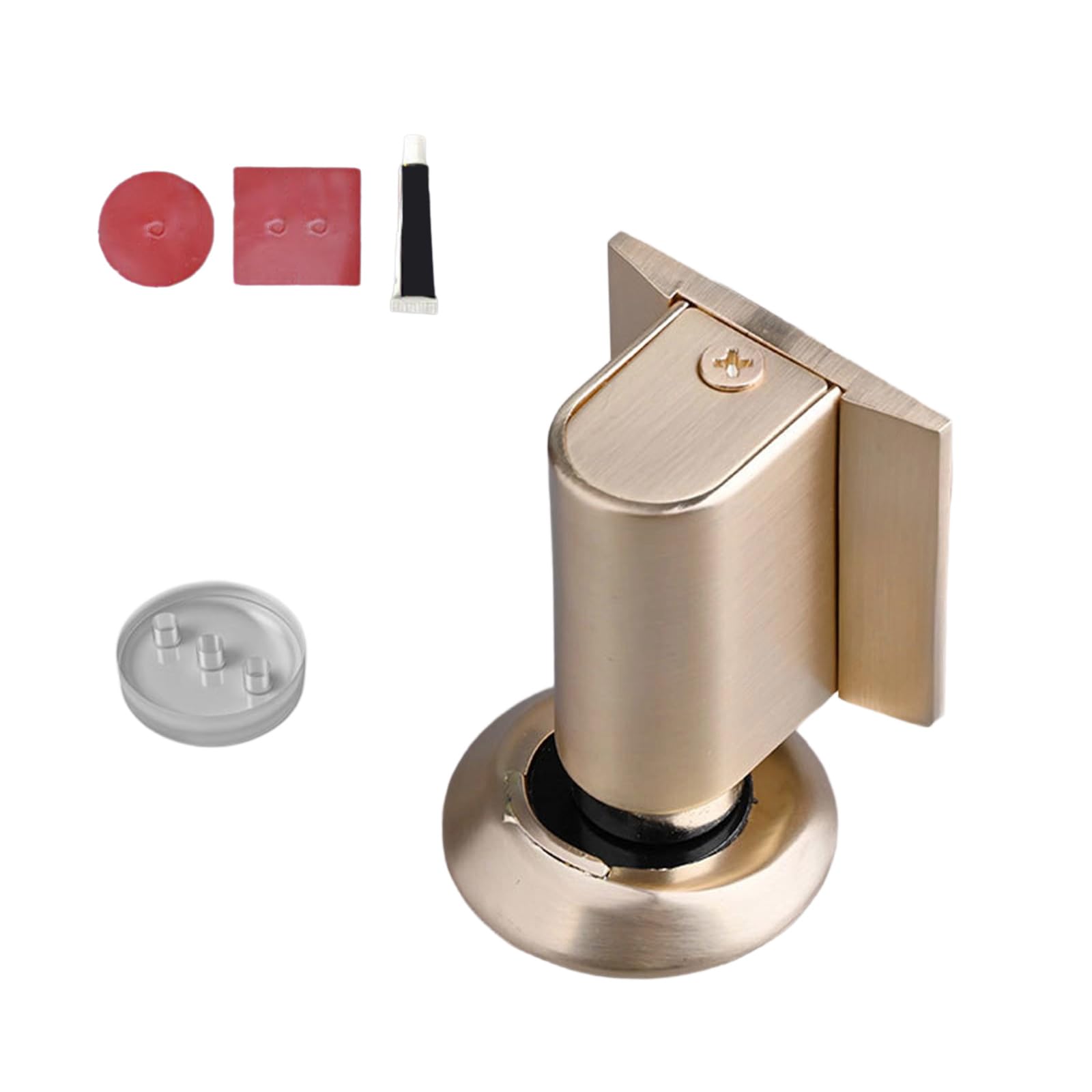 Nucelit Brushed Gold Heighte Door Holder With Adjustable Base Sturdy Alloy Construction For Home And Workplace Use Anti Slip Door Holder