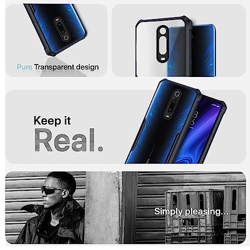 Image of Pikkme Redmi K20 / K20 Pro Back Cover | Crystal Clear Transparent Back | Ultra Hyrbid | Full Camera Protection | Raised Edge | Bumper Back Case (Thermoplastic Polyurethane, Black)