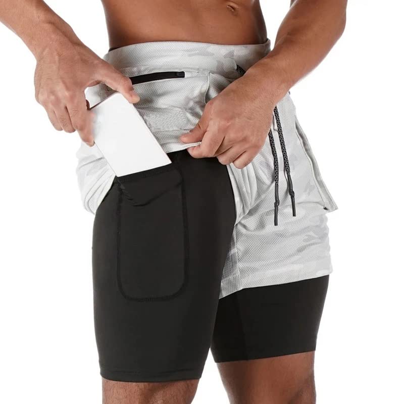 Short de running séchage rapide avec doublure compression anti-frottement