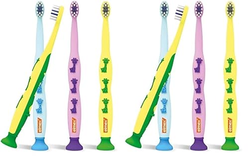 Elmex Spazzolino Educativo Bimbi 0-3 Anni 1 Confezione, Con Setole Morbide Adatte ai Denti dei Bambini, Pulizia Delicata, Manico Ergonomico, Colori assortiti (Confezione da 2)