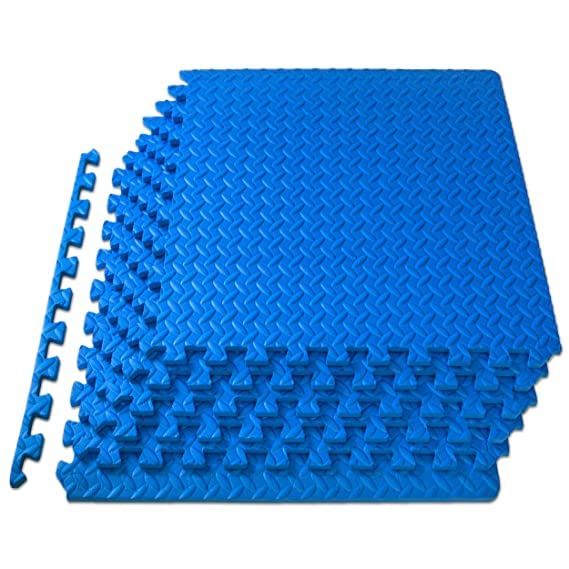 TIB Gym Floor mat for Heavy Workout Puzzle mat Home Exercise, Gym Equipment mat Interlocking Eva Foam Flooring Rubber Tiles 25 MM - Exercise Mats (Pack of 4, 16 Sq. feet, Blue) (B0BT1NV26B) Amazon Price History, Amazon Price Tracker