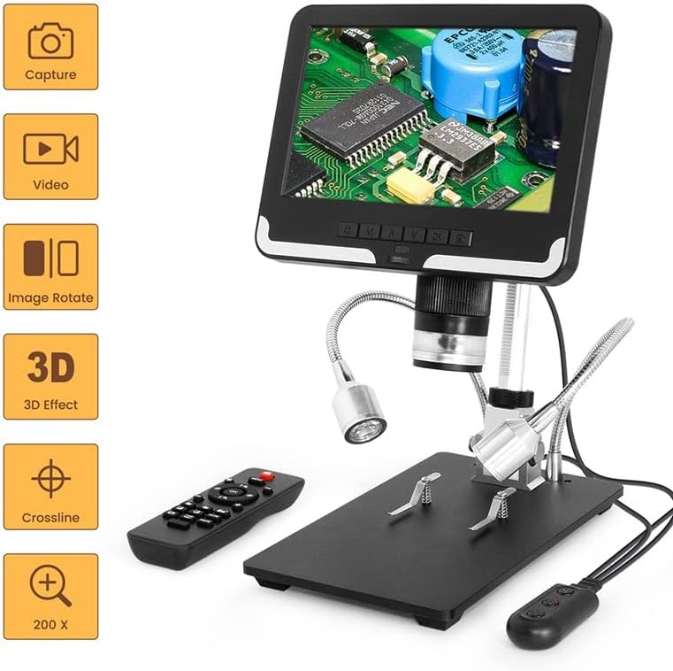 AD206 HD2のデジタル顕微鏡 導いた塗りつぶしと7 '' LCD.画面2mp 200倍拡大鏡 【調整可能】 顕