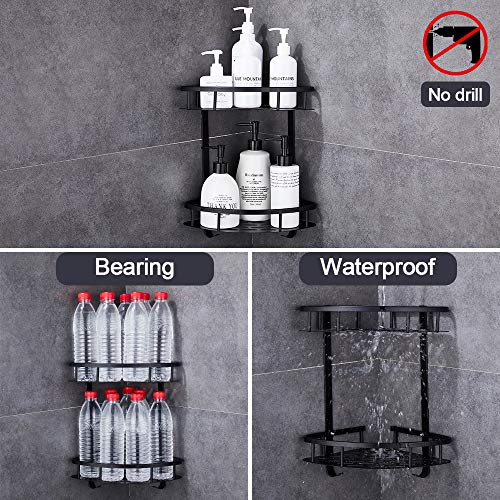 GERUIKE doucheplank plank douche hoek zelfklevende driehoek doucheplank hoekplank douche zonder boren opslag mand voor… - Image 3