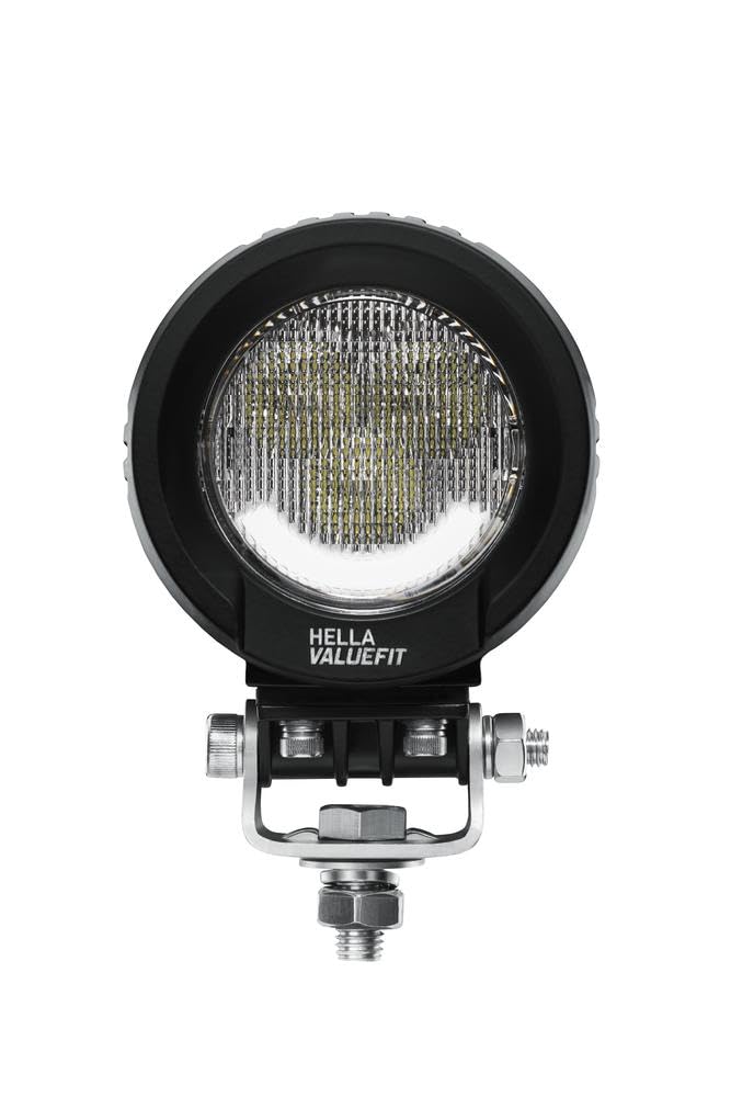 HELLA VALUEFIT 1G0 357 109-111 Phare de Travail LED R2100 2.0 - 12/24V - 2300lm - Montage en saillie - Système d'étrier - Éclairage du champs proche - Câble: 300mm - Quantité: 1