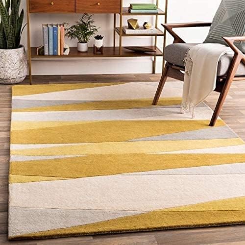Handmade Tuffted Pure Woollen Thick Geometrical with Cotton Backing, Soft & Durable Floor Carpet for Living Room, Bedroom, Nursery & Home Office 9 x 9 Ft (Square) Multi 2