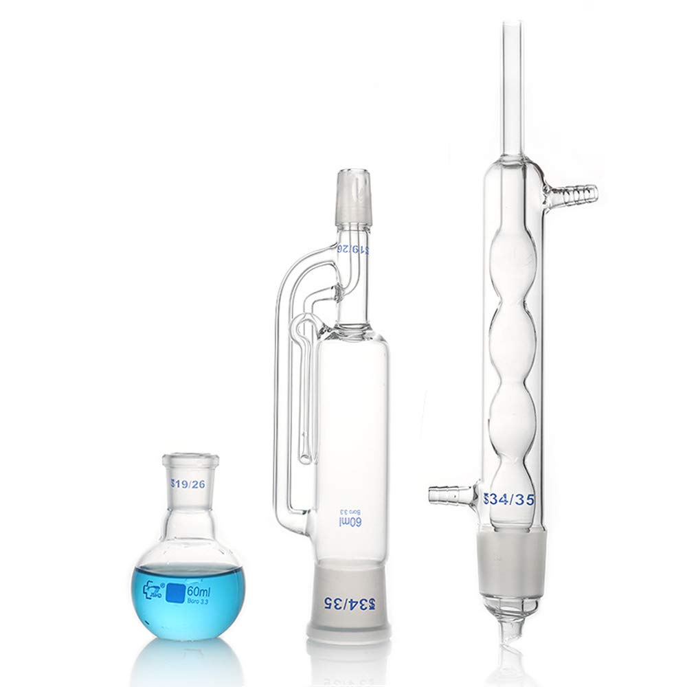Fat Extractor Serpentine Sphärische verdickte Destilliergeräte Standkolben Soxhlet Extractor (500ml,spherical)