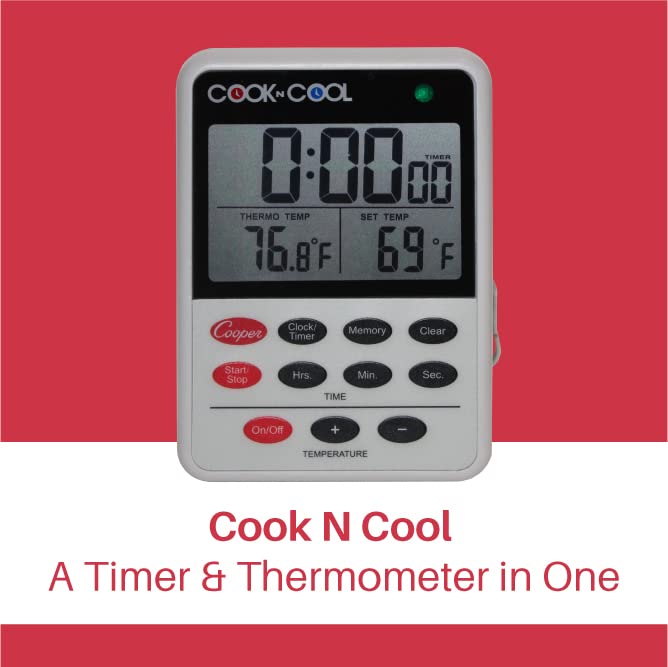 Miniatura 2 de Cooper-Atkins DTT361-01 Termómetro digital para carne, termómetro de enfriamiento (Cook N Cool - Monitor de temperatura de cocción y enfriamiento)