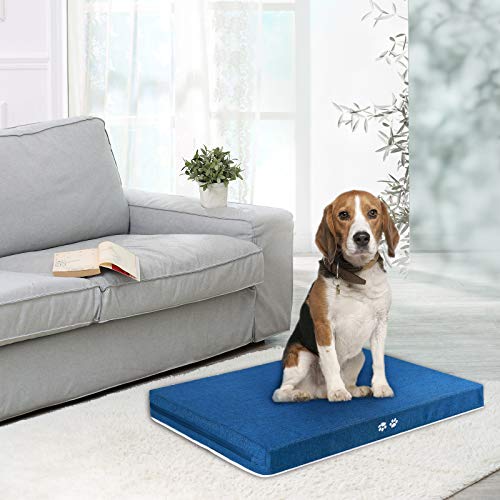 KROSER-Reversible-Dog-Bed-Cool-Warm-91cm-Pet-Bed-Mattress-with-Water-Absorbing-Waterproof-Linings-Removable-Machine-Washable-Cover-Firm-Support-Pet-Mat-for-Large-Dogs-up-to-32kg